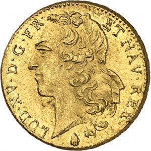 Ludvík XV (1715-1774). Double louis d'or au bandeau 1753, Q, Perpignan.