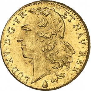 Ludwig XV (1715-1774). Doppelter Goldlouis mit Bandelier 1753, Q, Perpignan.