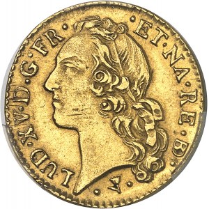 Ludwik XV (1715-1774). Louis d'or de Béarn au bandeau 1767, krowa, Pau.