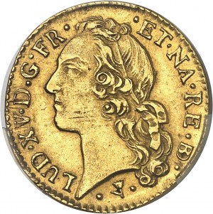 Ludwik XV (1715-1774). Louis d'or de Béarn au bandeau 1767, krowa, Pau.
