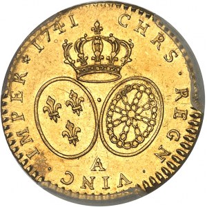 Ľudovít XV (1715-1774). Présérie du demi-louis d'or au bandeau 1741, A, Paris.