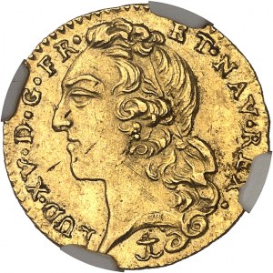 Luigi XV (1715-1774). Mezzo Luigi d'oro con fascia 1742, &, Aix-en-Provence.