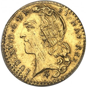 Ludwik XV (1715-1774). Demi-louis d'or au bandeau 1753, S, Reims.