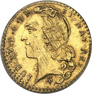 Ludwik XV (1715-1774). Demi-louis d'or au bandeau 1753, S, Reims.