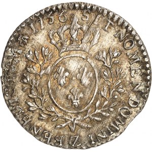 Louis XV (1715-1774). Tenth of a shield with headband 1756, Z, Grenoble.