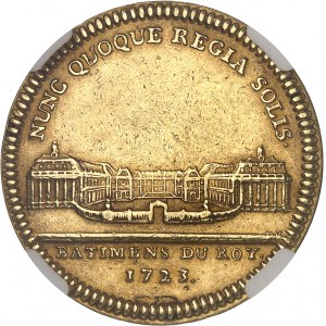 Louis XV (1715-1774). Gold token, Bâtiments du Roi, modern refrappe 1723 (after 1880), Paris.