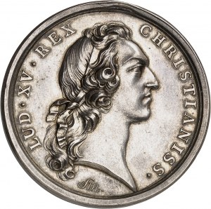 Louis XV (1715-1774). Médaille, la bataille de Fontenoy, par F. Marteau 1745, Paris.