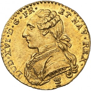 Luigi XVI (1774-1792). Mezzo Luigi d'oro con lunette 1777, I, Limoges.