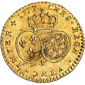 Ludwig XVI. (1774-1792). Goldener Halb-Louis mit Brille 1777, I, Limoges.