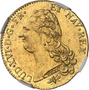 Ludwig XVI (1774-1792). Doppelter Goldlouis mit nacktem Kopf 1786, D, Lyon.