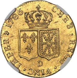 Louis XVI (1774-1792). Double louis d'or à la tête nue 1786, D, Lyon.