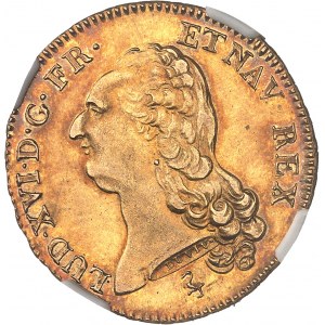 Ludwig XVI. (1774-1792). Doppelter Goldlouis mit nacktem Kopf 1788, A, Paris.