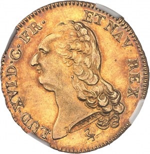 Ludwig XVI. (1774-1792). Doppelter Goldlouis mit nacktem Kopf 1788, A, Paris.