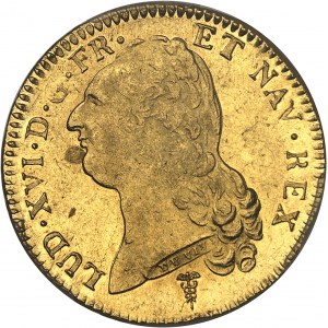 Luigi XVI (1774-1792). Doppio luigi d'oro alla tête nue 1789, 1° semestre, K, Bordeaux.