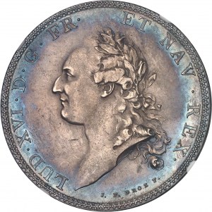 Ludwik XVI (1774-1792). Próba tarczy Droz lub Calonne, sześcioramienna krawędź, oksydowany flan (PROOF) 1786, A, Paryż.