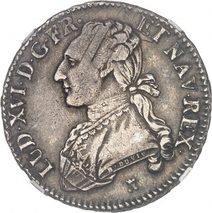Ludwik XVI (1774-1792). Półpensówka z gałązkami oliwnymi 1775/4, T, Nantes.