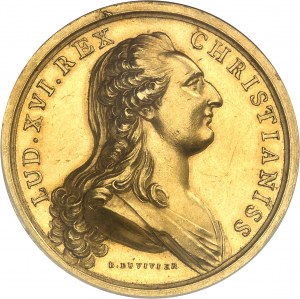 Louis XVI (1774-1792). Gold medal, Prix de l'Université de Perpignan, by B. Duvivier 1779, Paris.