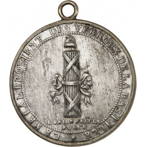 Ústava (1791-1792). Palloyova medaila, kovový zámok z ND Bastily (1789), Paríž.