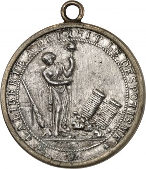 Constitution (1791-1792). Medal by Palloy, metal from the locks of the Bastille ND (1789), Paris.