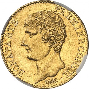 Konzulát (1799-1804). 20 franků Bonaparte, první konzul Rok 12 (1804), A, Paříž.