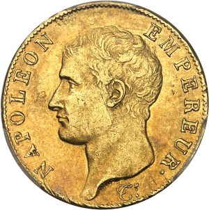 Premier Empire / Napoléon Ier (1804-1814). 40 francs tête nue, calendrier révolutionnaire An 14 (1806), A, Paris.