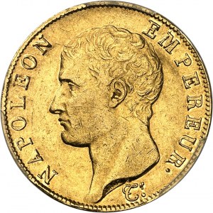 Erstes Kaiserreich / Napoleon I. (1804-1814). 40 francs tête nue, Revolutionskalender Jahr 14 (1806), W, Lille.