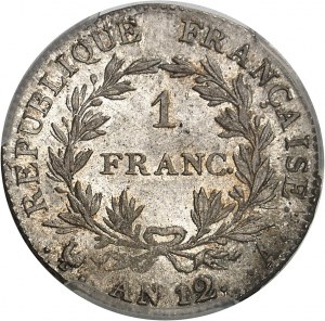 První císařství / Napoleon I. (1804-1814). 1 frank revoluční kalendář Rok 12 (1804), A, Paříž.