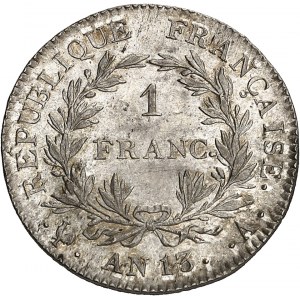 Pierwsze Cesarstwo / Napoleon I (1804-1814). 1 frank kalendarza rewolucyjnego Rok 13 (1805), A, Paryż.