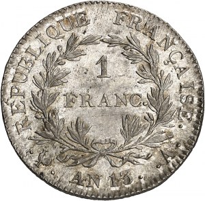 Prvé cisárstvo / Napoleon I. (1804-1814). 1 frank revolučný kalendár Rok 13 (1805), A, Paríž.