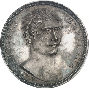 Premier Empire / Napoléon Ier (1804-1814). Essai de 100 francs Or, frappe en argent, par Vassallo, Frappe spéciale (SP) 1807, Gênes.