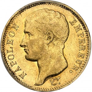 First Empire / Napoleon I (1804-1814). 40 francs transitory type, bare head 1807, U, Turin.