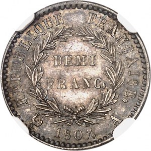 Prvé cisárstvo / Napoleon I. (1804-1814). Polovičný frank, africký typ 1807, A, Paríž.