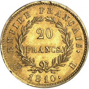 First Empire / Napoleon I (1804-1814). 20 francs Empire 1810, H, La Rochelle.