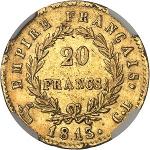 Premier Empire / Napoléon Ier (1804-1814). 20 francs Empire 1813, CL, Gênes.