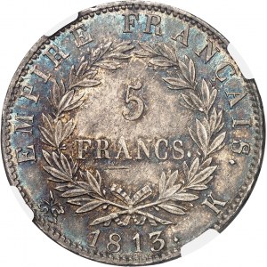 Premier Empire / Napoléon Ier (1804-1814). 5 francs Empire 1813, K, Bordeaux.