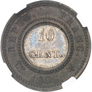 Pierwsze Cesarstwo / Napoleon I (1804-1814). Próba 10 centymów z orłem, bimetaliczna 1806, Paryż.