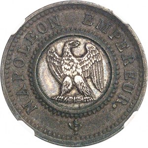 Premier Empire / Napoléon Ier (1804-1814). Essai de 10 centimes à l’aigle, bimétallique 1806, Paris.