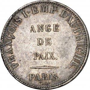 Prozatímní vláda v roce 1814 (1. dubna až 2. května 1814). Modul 5 franků, František I. Rakouský v Paříži 1814, Paříž.