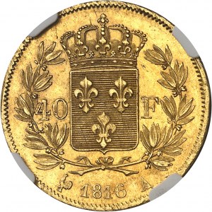 Louis XVIII (1814-1824). 40 francs 1816, A, Paris.