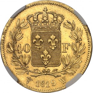 Ludvík XVIII (1814-1824). 40 franků 1819, W, Lille.