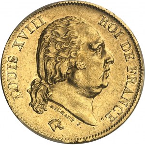 Ludwig XVIII. (1814-1824). 40 Francs 1822, A, Paris.