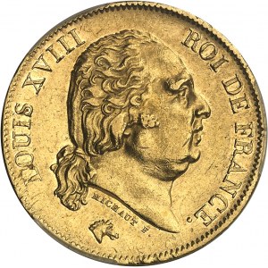 Ludwik XVIII (1814-1824). 40 franków 1822, A, Paryż.