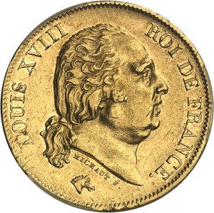 Ludwik XVIII (1814-1824). 40 franków 1822, A, Paryż.