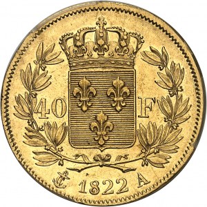 Ludwig XVIII. (1814-1824). 40 Francs 1822, A, Paris.