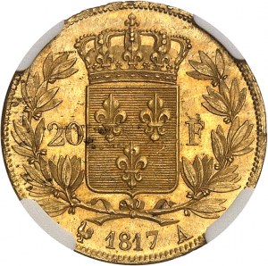Ludwig XVIII. (1814-1824). 20 Franken kopfstehend 1817, A, Paris.