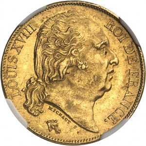 Louis XVIII (1814-1824). 20 francs bare head 1819, A, Paris.