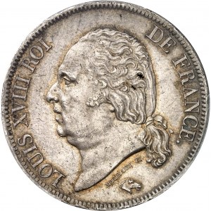 Ľudovít XVIII (1814-1824). 5 frankov za nahé poprsie 1817, A, Paríž.
