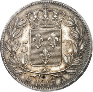 Ludwik XVIII (1814-1824). 5 franków nagie popiersie 1817, A, Paryż.