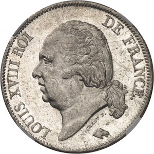 Ludwig XVIII. (1814-1824). 5 Francs Nackte Büste 1821, W, Lille.