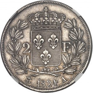 Ľudovít XVIII (1814-1824). 2 franky 1824, A, Paríž.
